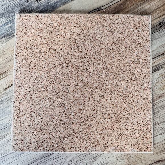 1960’s Vintage TerraCotta TileCraft Trivet, Blue and White Flower Bouquet, 6” - Picture 4 of 5